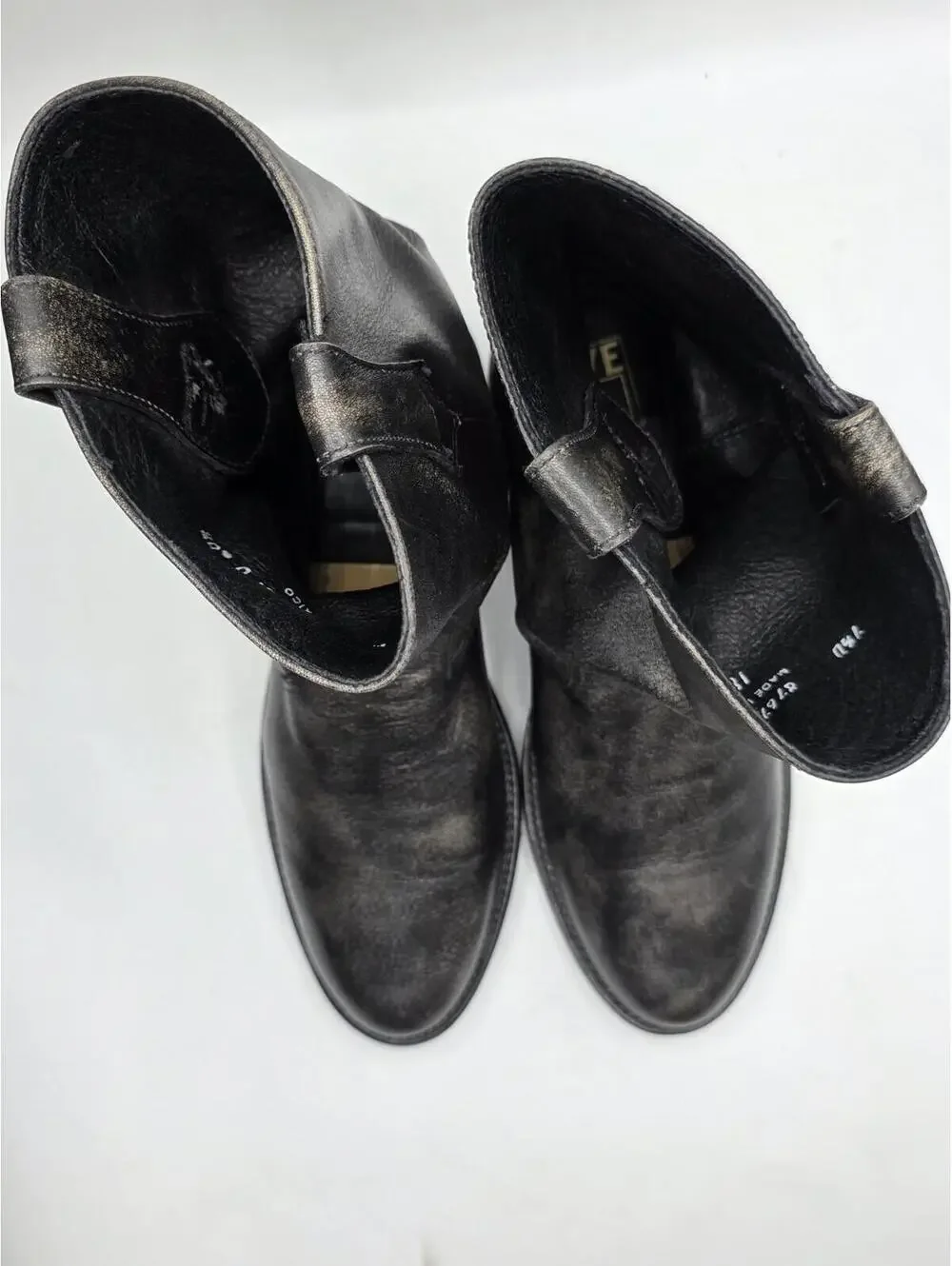 Frye Duke Roper Boots Men’s 7.5 D Black Distressed Leather Pull On 87675 Mexico